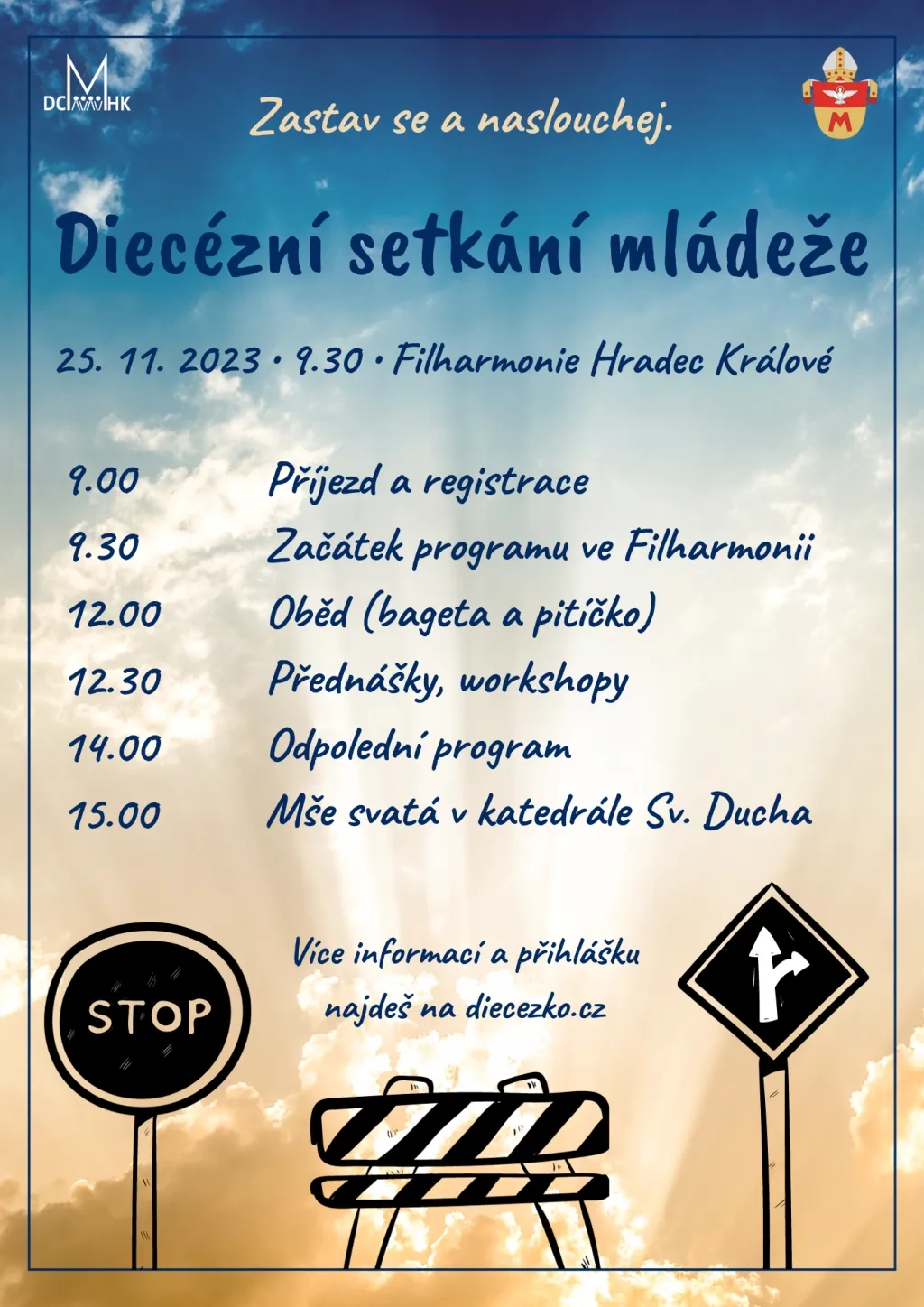 Plakát na Diecézní setkání mládeže 2023