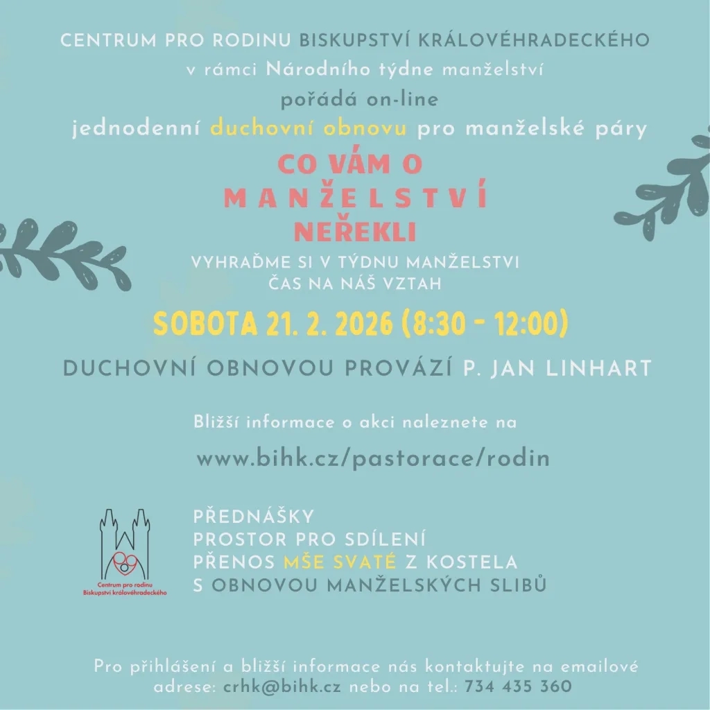 Duchovní obnova pro manžele 2026
