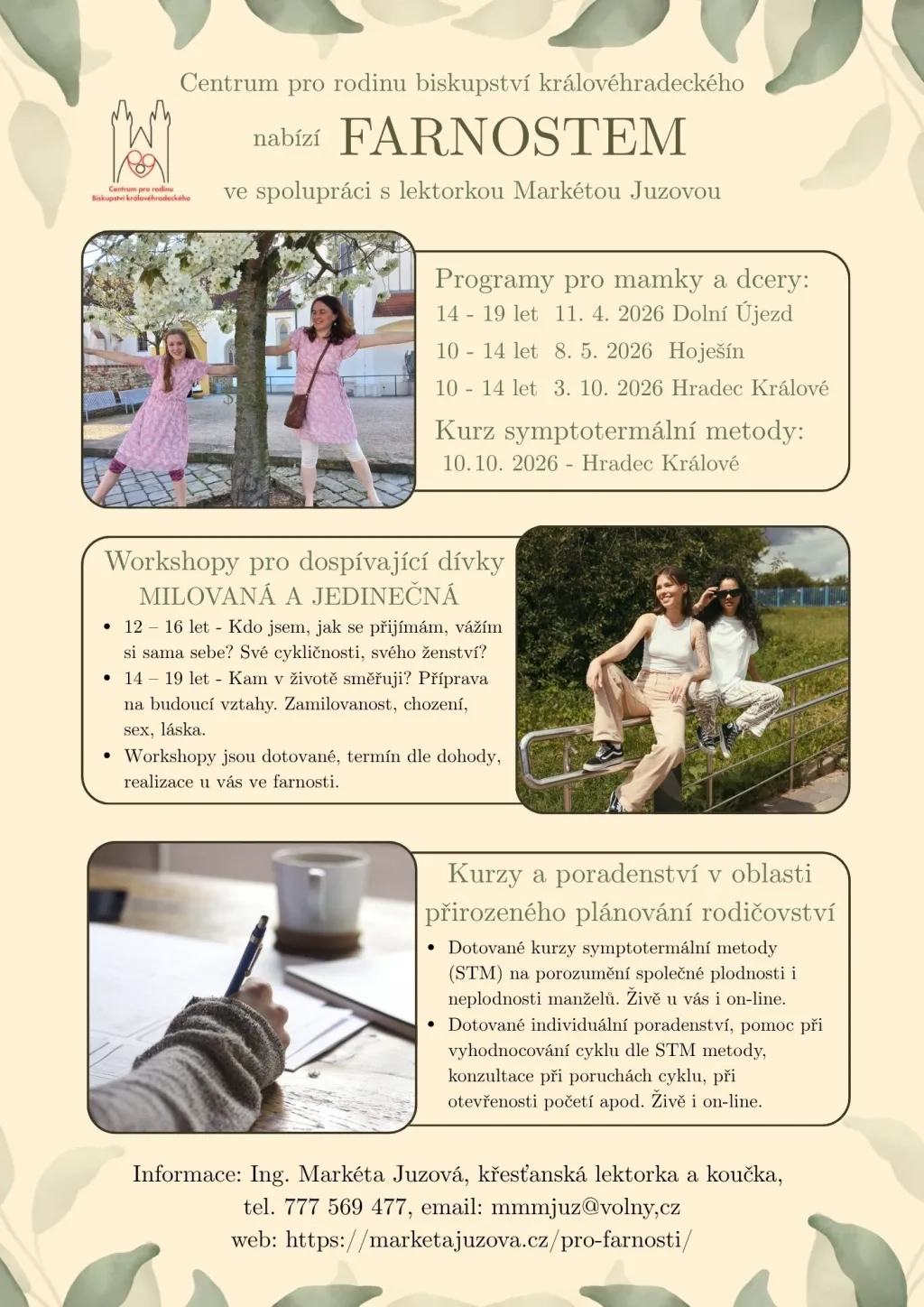 Nabídka farnostem 2026, lektorka Markéta Juzová